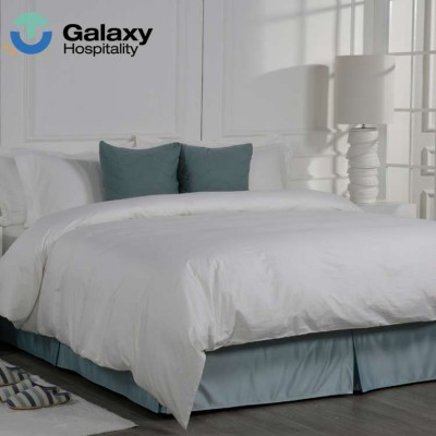 Natural Cotton White Fitted Strip Satin Bed Sheet Queen Size Bed Linen Hilton Hotel Bedding