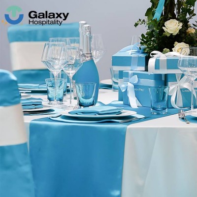 Hotel Restaurant Table Cloth Linens Plain White Polyester Custom Inch Round Wedding Party Table Cloth Cover